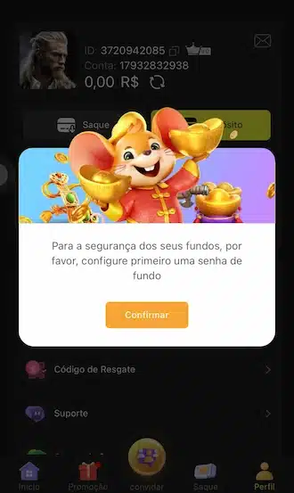 Clique no botão de confirmação que aparecer na tela.